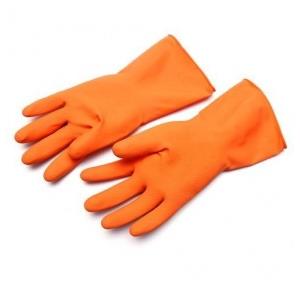 Rubber Hand Gloves Orange 8 Inch 1 Pair